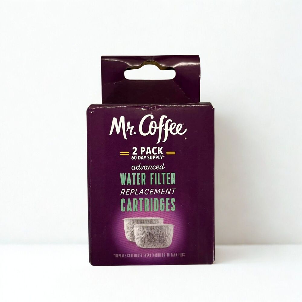 Mr Coffee Water Filter Replacement Cartridge 2 Pack BVMC-ADVWTF-2PK New Open Box